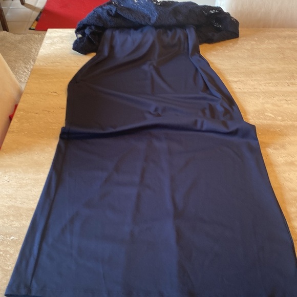 Ralph Lauren, navy lace evening gown,excellent condition, see measurements below - Picture 16 of 16